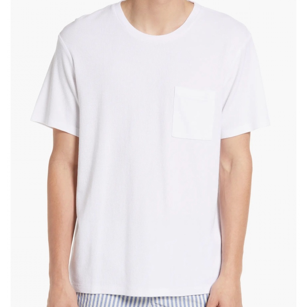 NN.07 No Nationality Basic Pocket Tee Heathered Eggshell White Size Large